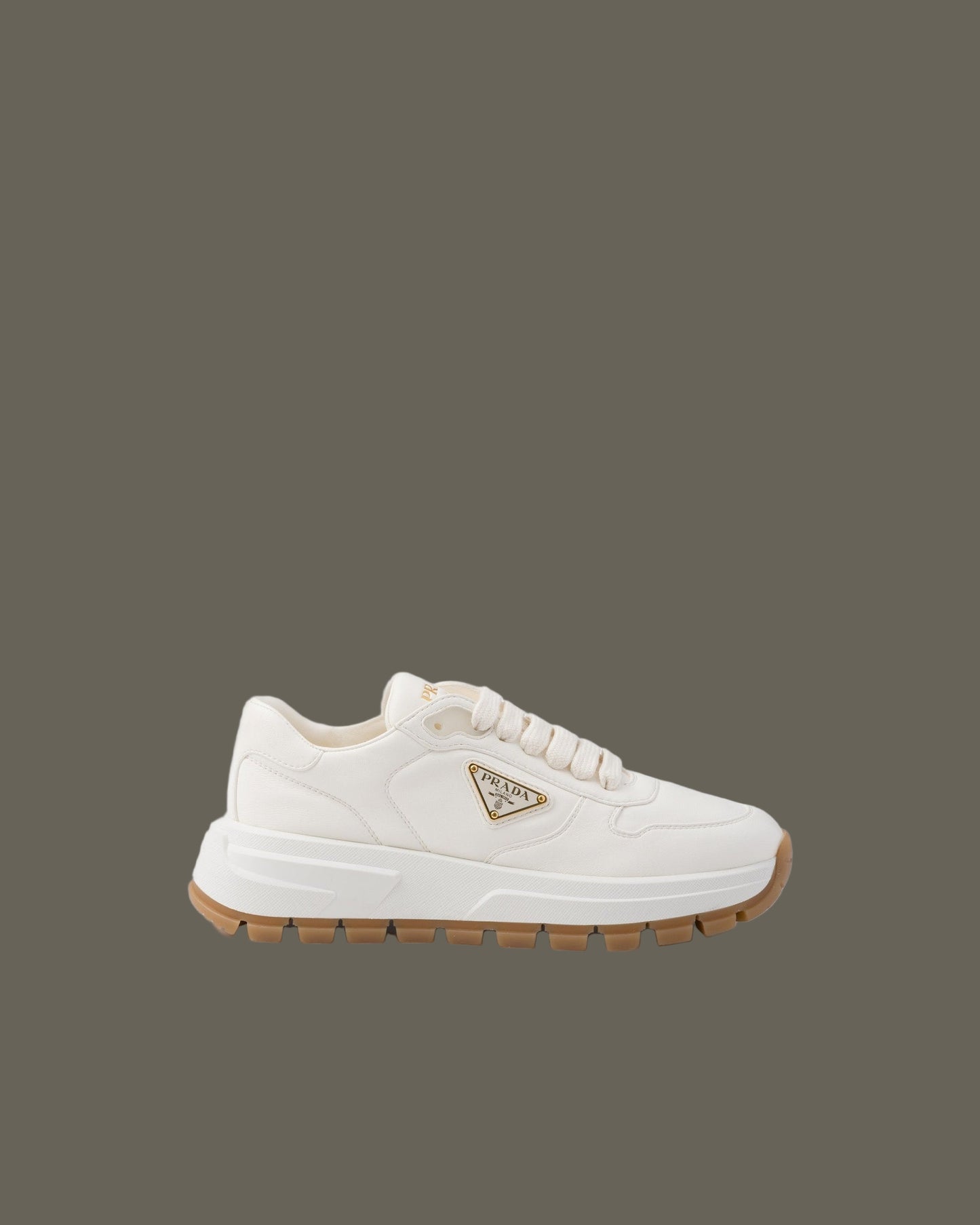 Prada Prax 01 Leather Sneakers Ivory