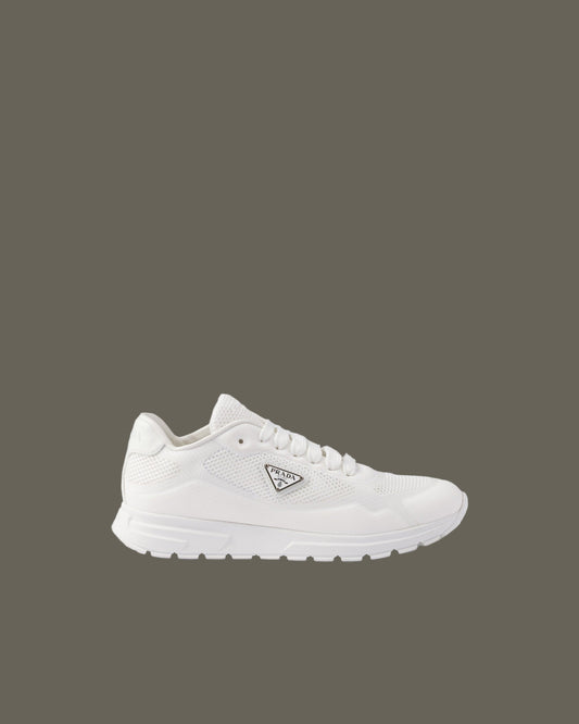 Prada Prax 2.0 Fabric and Mesh Sneakers White
