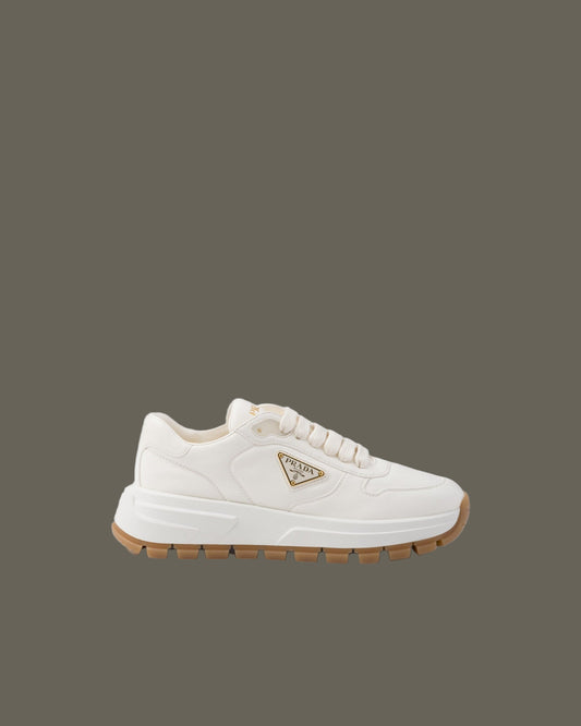 Prada Prax 01 Leather Sneakers Ivory